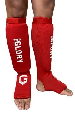 Top Glory Kick Boks Muay Thai MMA Elastik Kaval Koruyucu Kırmızı
