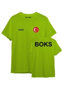 TOP GLORY Boks Baskılı Fıstık Yeşili T-shirt Boks Tişörtü TR1040