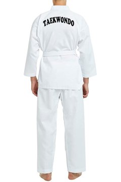 TOP GLORY Fitilli Beyaz Yaka Baskılı Taekwondo Elbisesi Dobok