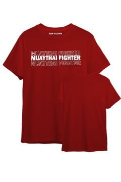 TOP GLORY Muay Thai Baskılı Kırmızı T-shirt Muay Thai Tişörtü TR1017