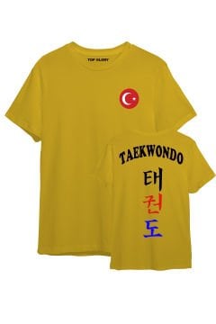 TOP GLORY Taekwondo Baskılı Sarı T-shirt Taekwondo Tişörtü TR1001