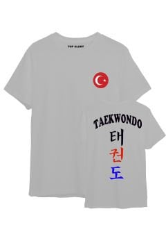 TOP GLORY Taekwondo Baskılı Beyaz T-shirt Taekwondo Tişörtü TR1003